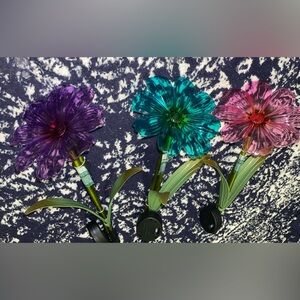 Colorful Solar Flower Garden Stakes